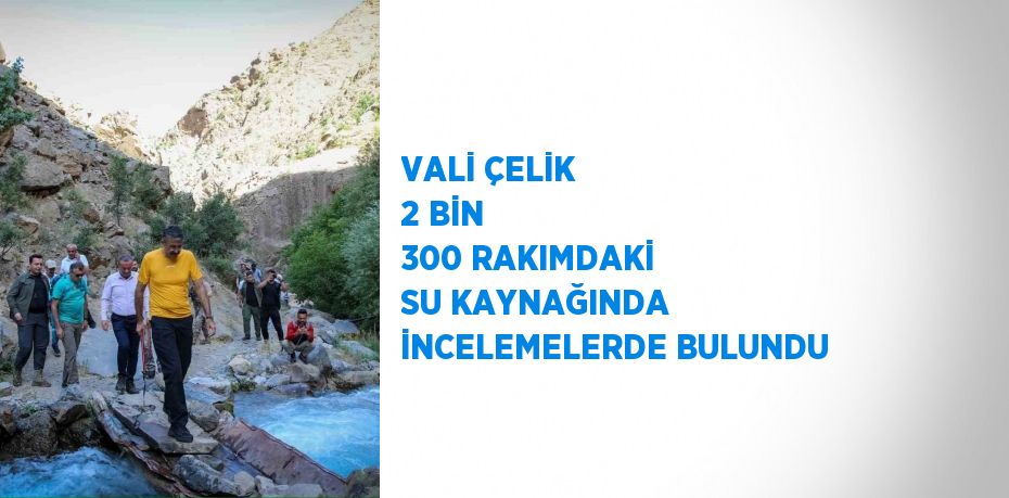 VALİ ÇELİK 2 BİN 300 RAKIMDAKİ SU KAYNAĞINDA İNCELEMELERDE BULUNDU