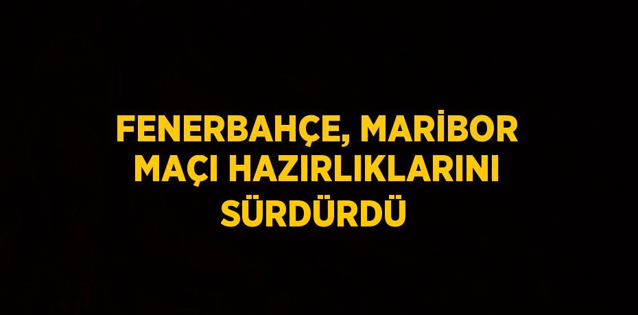 FENERBAHÇE, MARİBOR MAÇI HAZIRLIKLARINI SÜRDÜRDÜ