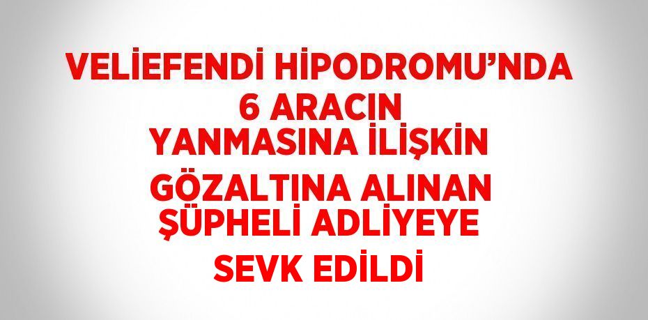 VELİEFENDİ HİPODROMU’NDA 6 ARACIN YANMASINA İLİŞKİN GÖZALTINA ALINAN ŞÜPHELİ ADLİYEYE SEVK EDİLDİ