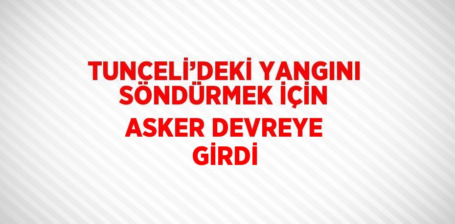 TUNCELİ’DEKİ YANGINI SÖNDÜRMEK İÇİN ASKER DEVREYE GİRDİ