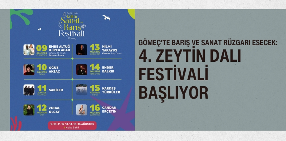 Gömeç'te Barış ve Sanat Rüzgarı Esecek: 4. Zeytin Dalı Festivali Başlıyor