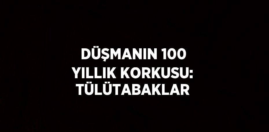 DÜŞMANIN 100 YILLIK KORKUSU: TÜLÜTABAKLAR