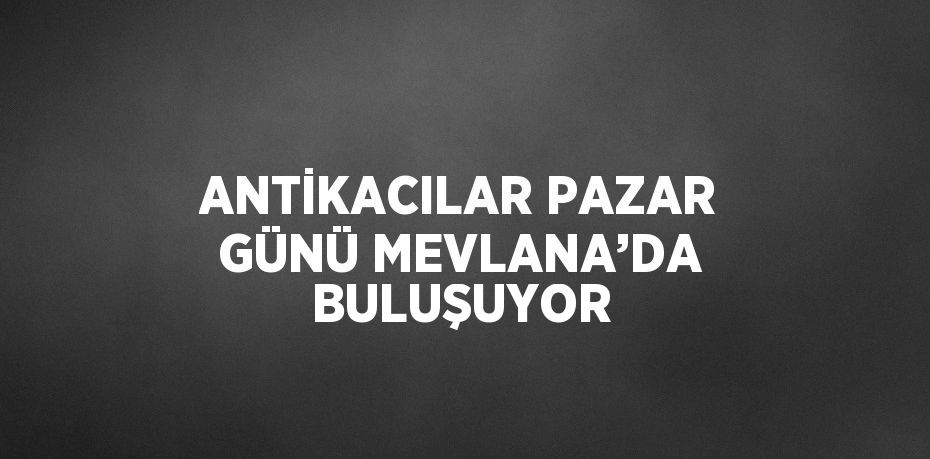 ANTİKACILAR PAZAR GÜNÜ MEVLANA’DA BULUŞUYOR