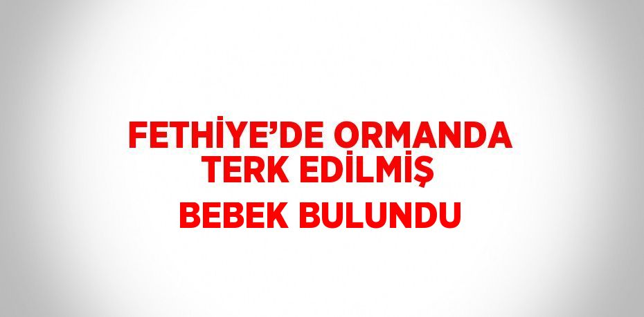 FETHİYE’DE ORMANDA TERK EDİLMİŞ BEBEK BULUNDU