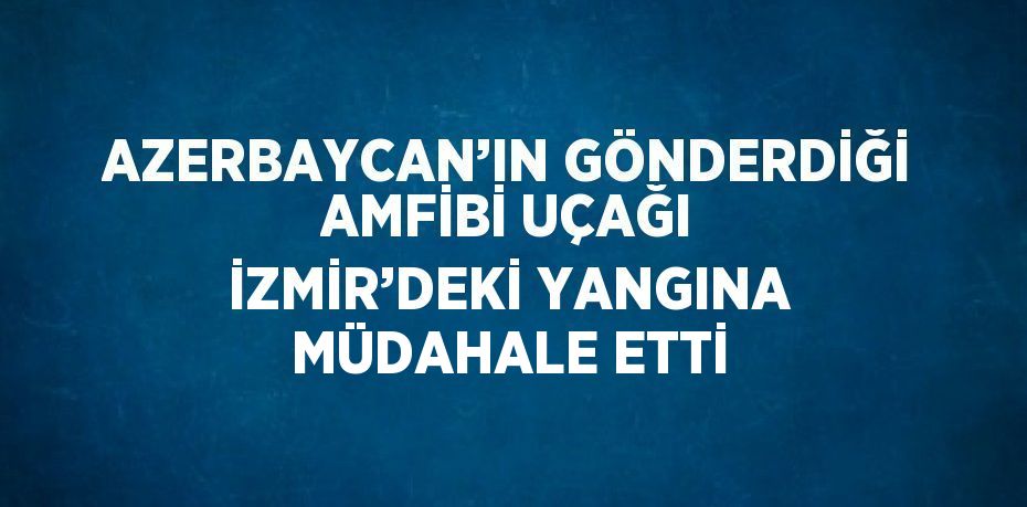 AZERBAYCAN’IN GÖNDERDİĞİ AMFİBİ UÇAĞI İZMİR’DEKİ YANGINA MÜDAHALE ETTİ