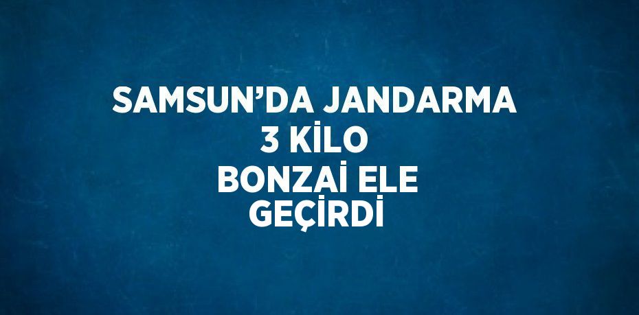 SAMSUN’DA JANDARMA 3 KİLO BONZAİ ELE GEÇİRDİ