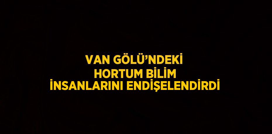 VAN GÖLÜ’NDEKİ HORTUM BİLİM İNSANLARINI ENDİŞELENDİRDİ