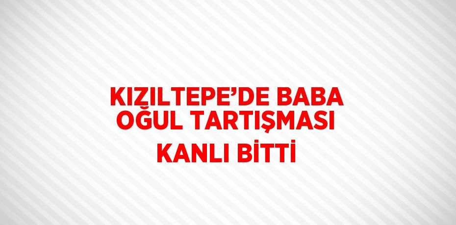 KIZILTEPE’DE BABA OĞUL TARTIŞMASI KANLI BİTTİ