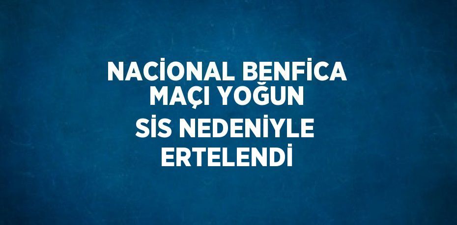 NACİONAL BENFİCA MAÇI YOĞUN SİS NEDENİYLE ERTELENDİ