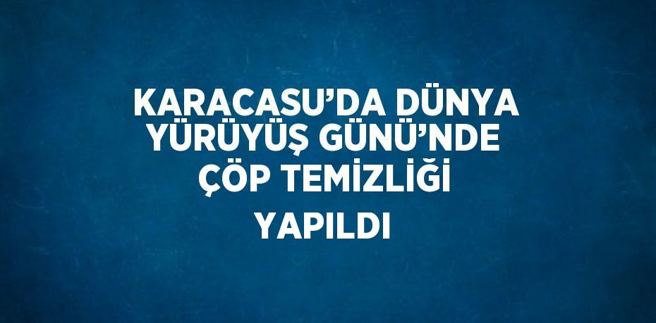 KARACASU’DA DÜNYA YÜRÜYÜŞ GÜNÜ’NDE ÇÖP TEMİZLİĞİ YAPILDI