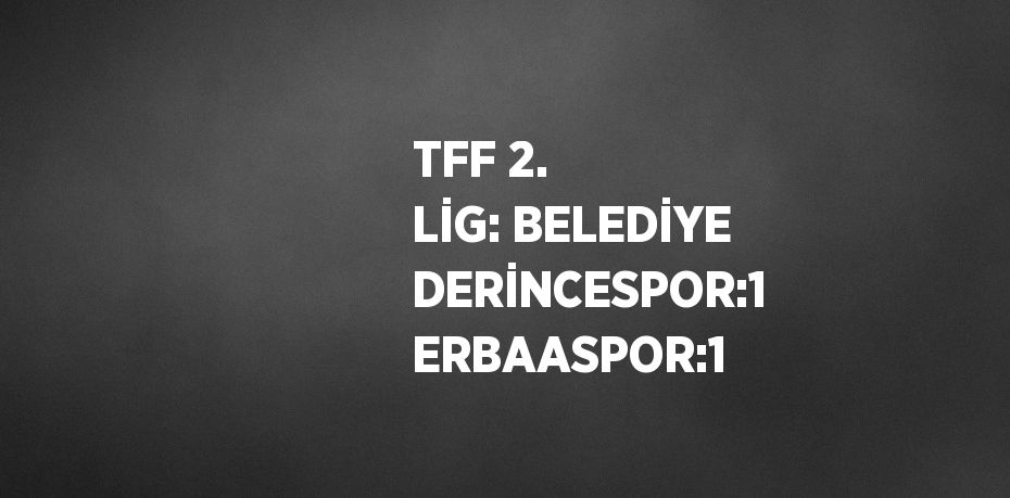 TFF 2. LİG: BELEDİYE DERİNCESPOR:1 ERBAASPOR:1