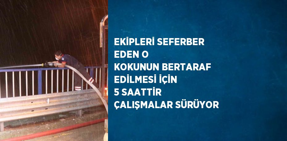 EKİPLERİ SEFERBER EDEN O KOKUNUN BERTARAF EDİLMESİ İÇİN 5 SAATTİR ÇALIŞMALAR SÜRÜYOR