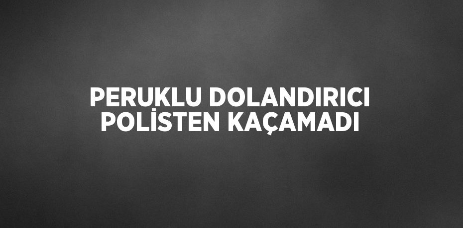 PERUKLU DOLANDIRICI POLİSTEN KAÇAMADI