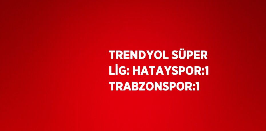 TRENDYOL SÜPER LİG: HATAYSPOR:1 TRABZONSPOR:1