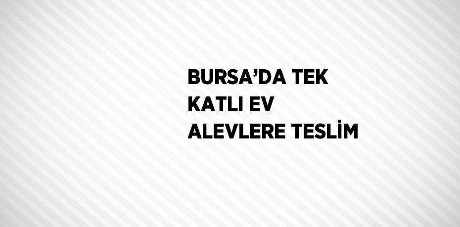 BURSA’DA TEK KATLI EV ALEVLERE TESLİM