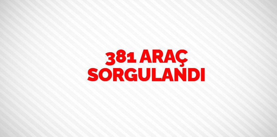 381 ARAÇ SORGULANDI