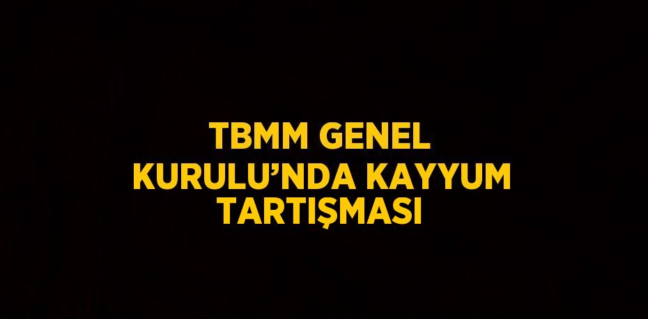 TBMM GENEL KURULU’NDA KAYYUM TARTIŞMASI