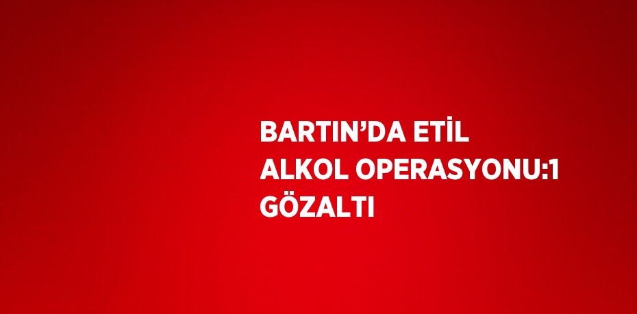 BARTIN’DA ETİL ALKOL OPERASYONU:1 GÖZALTI