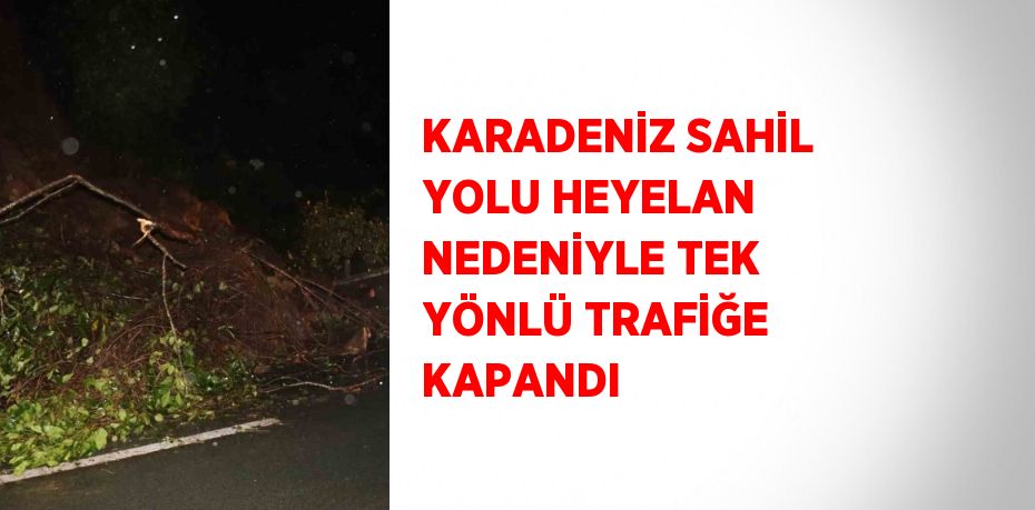 KARADENİZ SAHİL YOLU HEYELAN NEDENİYLE TEK YÖNLÜ TRAFİĞE KAPANDI