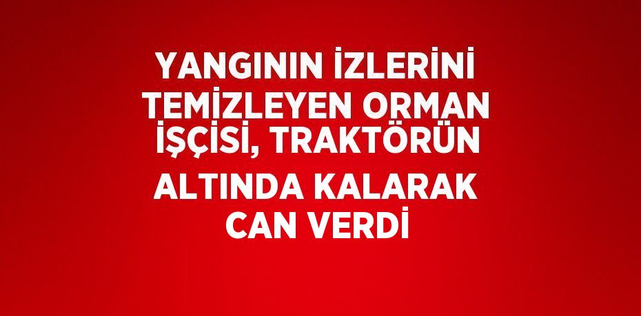 YANGININ İZLERİNİ TEMİZLEYEN ORMAN İŞÇİSİ, TRAKTÖRÜN ALTINDA KALARAK CAN VERDİ