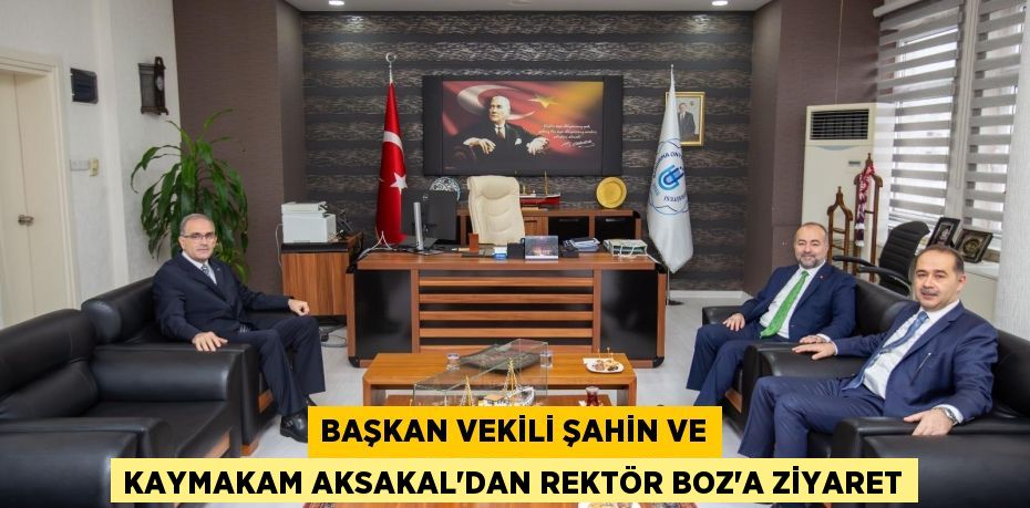 BAŞKAN VEKİLİ ŞAHİN VE KAYMAKAM AKSAKAL’DAN REKTÖR BOZ’A ZİYARET