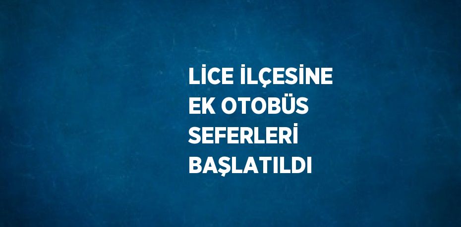 LİCE İLÇESİNE EK OTOBÜS SEFERLERİ BAŞLATILDI