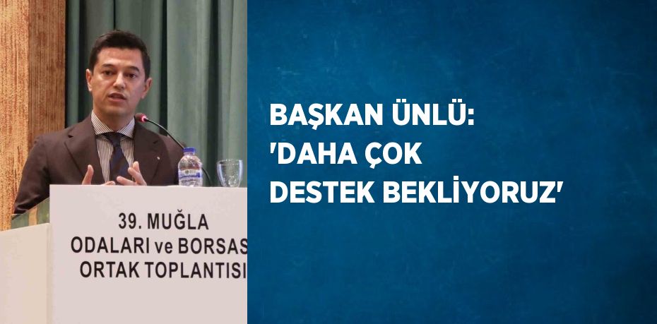 BAŞKAN ÜNLÜ: 'DAHA ÇOK DESTEK BEKLİYORUZ'