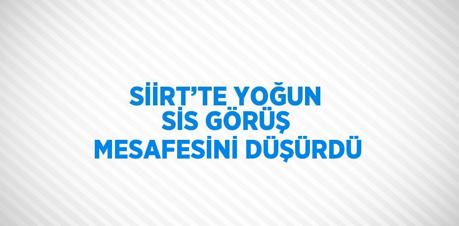 SİİRT’TE YOĞUN SİS GÖRÜŞ MESAFESİNİ DÜŞÜRDÜ