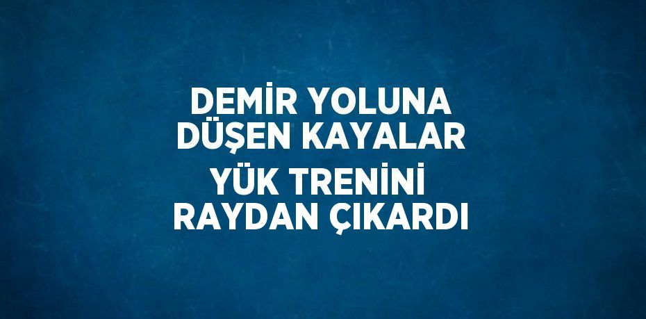 DEMİR YOLUNA DÜŞEN KAYALAR YÜK TRENİNİ RAYDAN ÇIKARDI