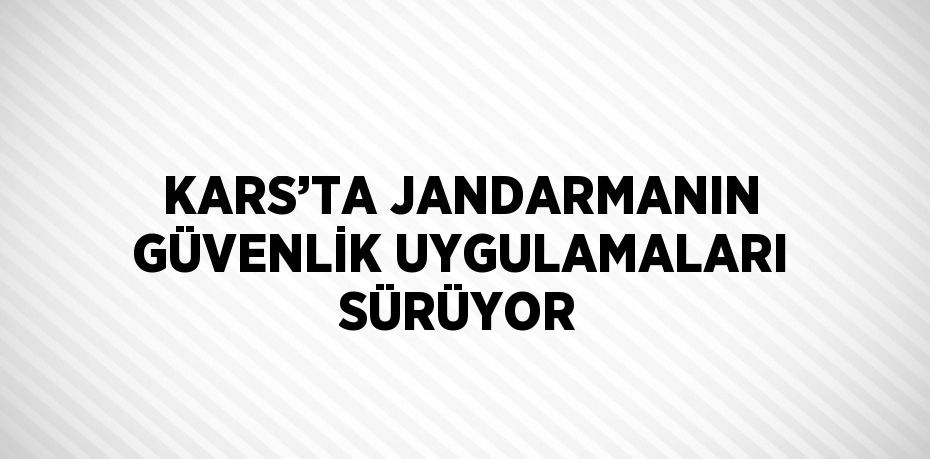 KARS’TA JANDARMANIN GÜVENLİK UYGULAMALARI SÜRÜYOR