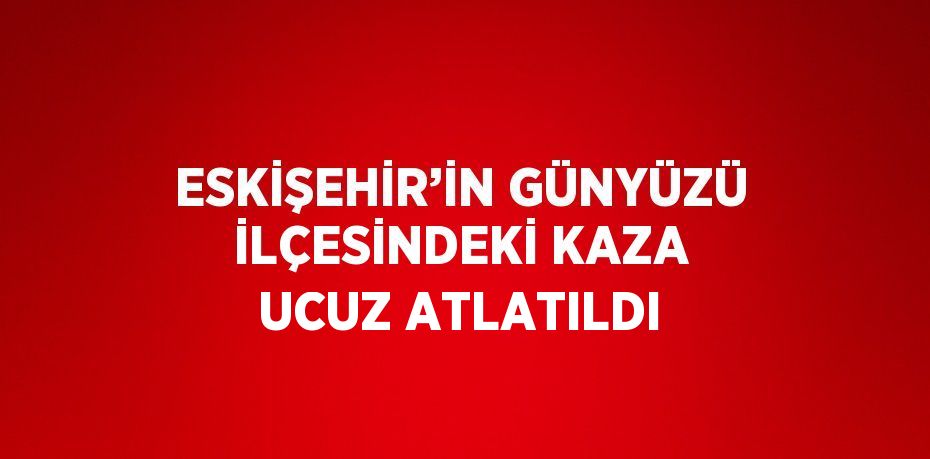 ESKİŞEHİR’İN GÜNYÜZÜ İLÇESİNDEKİ KAZA UCUZ ATLATILDI