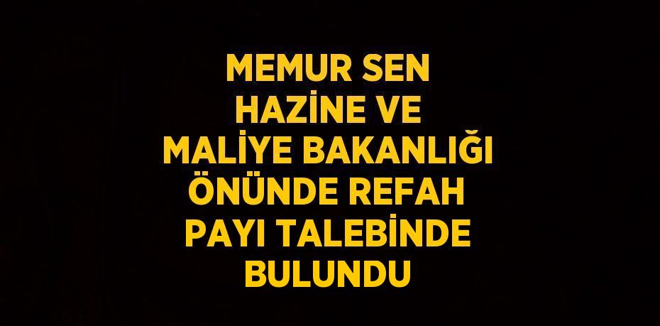 MEMUR SEN HAZİNE VE MALİYE BAKANLIĞI ÖNÜNDE REFAH PAYI TALEBİNDE BULUNDU