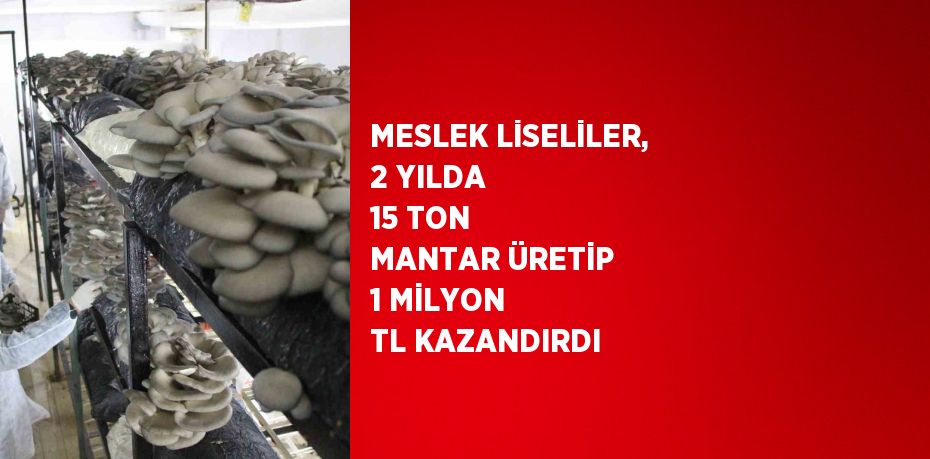 MESLEK LİSELİLER, 2 YILDA 15 TON MANTAR ÜRETİP 1 MİLYON TL KAZANDIRDI