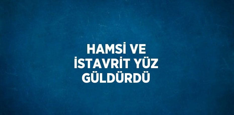 HAMSİ VE İSTAVRİT YÜZ GÜLDÜRDÜ