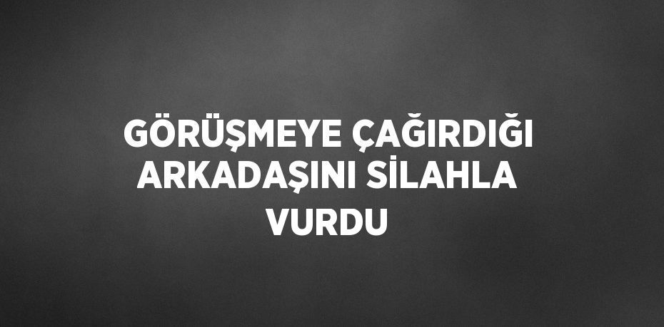 GÖRÜŞMEYE ÇAĞIRDIĞI ARKADAŞINI SİLAHLA VURDU