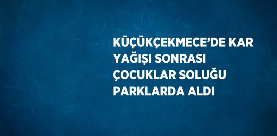 KÜÇÜKÇEKMECE’DE KAR YAĞIŞI SONRASI ÇOCUKLAR SOLUĞU PARKLARDA ALDI