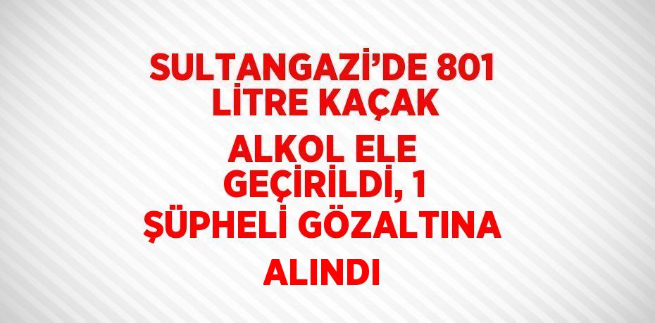 SULTANGAZİ’DE 801 LİTRE KAÇAK ALKOL ELE GEÇİRİLDİ, 1 ŞÜPHELİ GÖZALTINA ALINDI