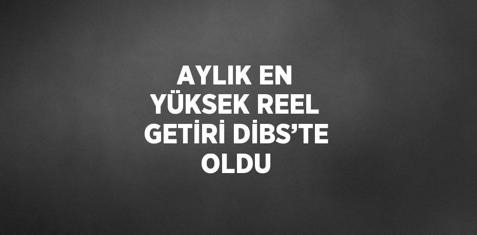AYLIK EN YÜKSEK REEL GETİRİ DİBS’TE OLDU