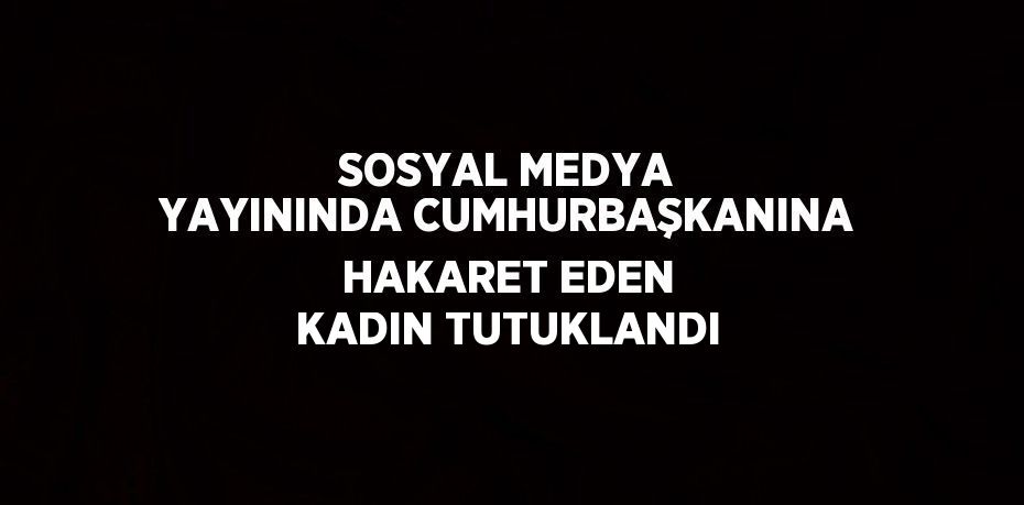 SOSYAL MEDYA YAYININDA CUMHURBAŞKANINA HAKARET EDEN KADIN TUTUKLANDI