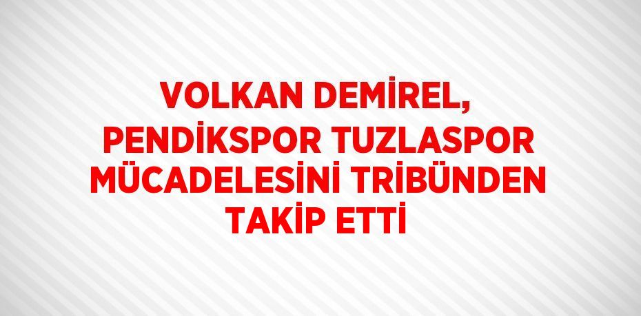 VOLKAN DEMİREL, PENDİKSPOR TUZLASPOR MÜCADELESİNİ TRİBÜNDEN TAKİP ETTİ