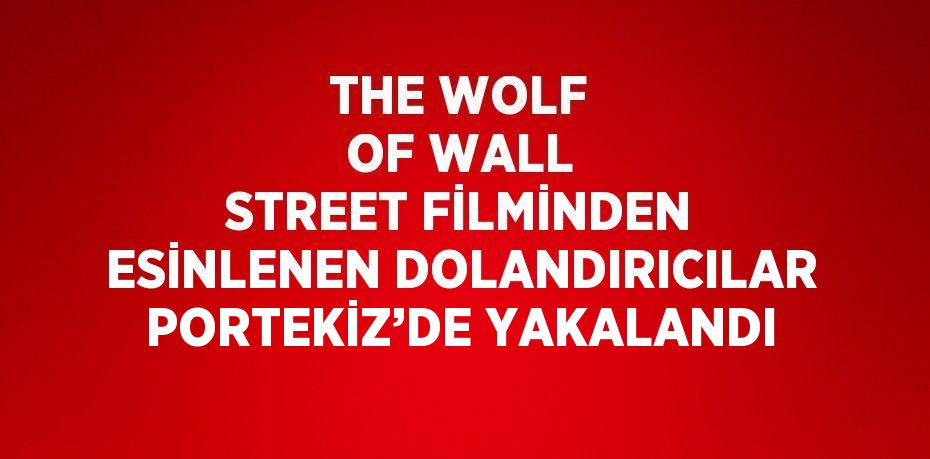 THE WOLF OF WALL STREET FİLMİNDEN ESİNLENEN DOLANDIRICILAR PORTEKİZ’DE YAKALANDI