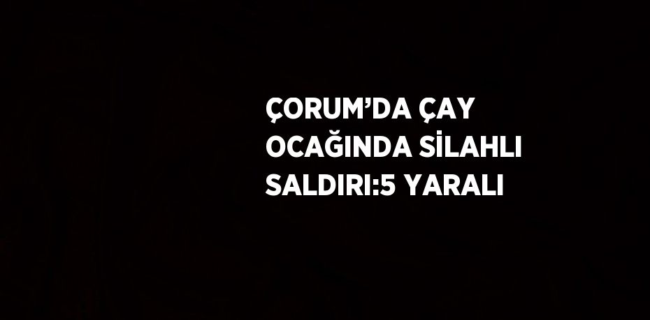 ÇORUM’DA ÇAY OCAĞINDA SİLAHLI SALDIRI:5 YARALI