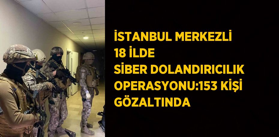 İSTANBUL MERKEZLİ 18 İLDE SİBER DOLANDIRICILIK OPERASYONU:153 KİŞİ GÖZALTINDA