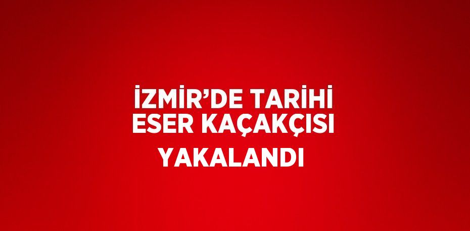 İZMİR’DE TARİHİ ESER KAÇAKÇISI YAKALANDI