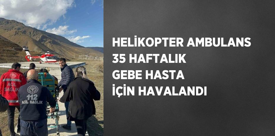 HELİKOPTER AMBULANS 35 HAFTALIK GEBE HASTA İÇİN HAVALANDI