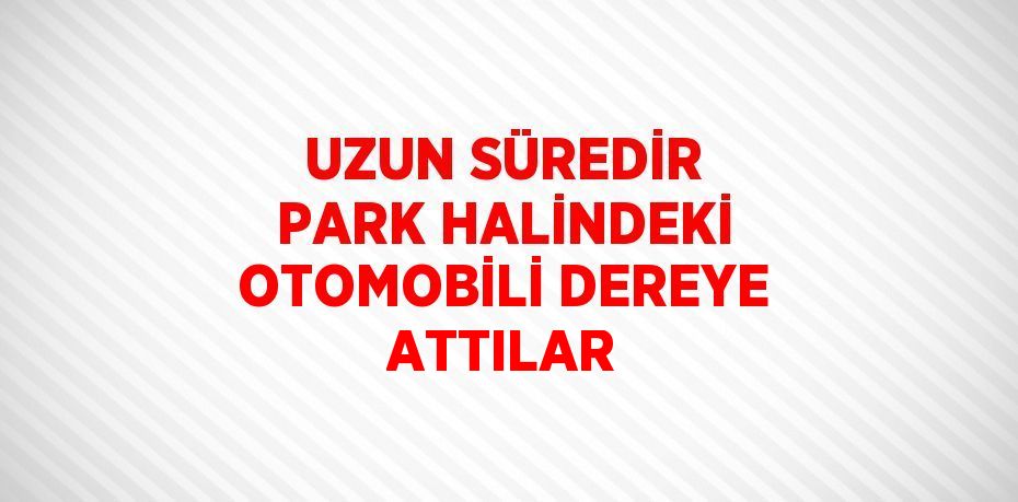 UZUN SÜREDİR PARK HALİNDEKİ OTOMOBİLİ DEREYE ATTILAR