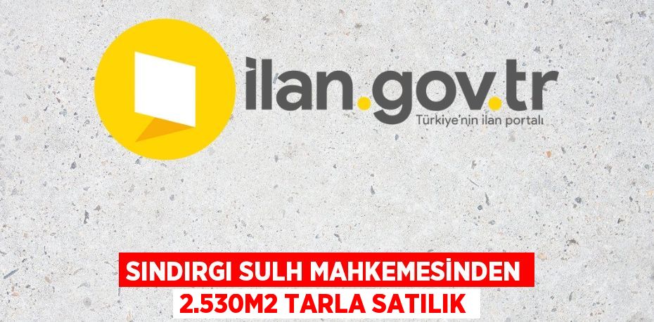 SINDIRGI SULH MAHKEMESİNDEN 2.530m2 TARLA SATILIK