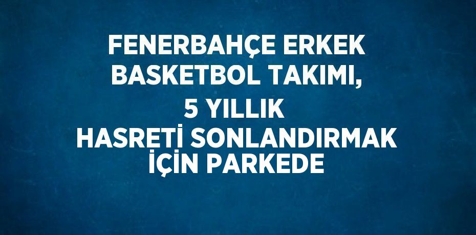 FENERBAHÇE ERKEK BASKETBOL TAKIMI, 5 YILLIK HASRETİ SONLANDIRMAK İÇİN PARKEDE