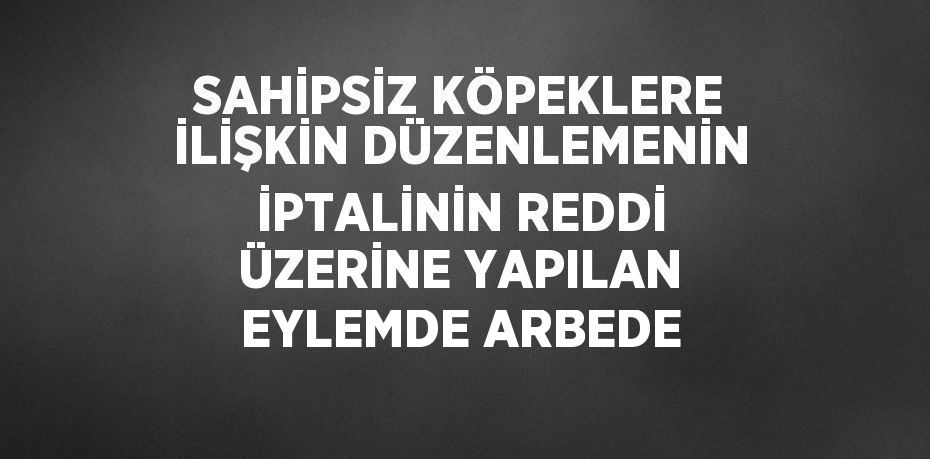 SAHİPSİZ KÖPEKLERE İLİŞKİN DÜZENLEMENİN İPTALİNİN REDDİ ÜZERİNE YAPILAN EYLEMDE ARBEDE