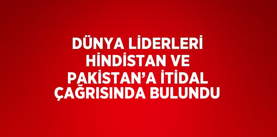 DÜNYA LİDERLERİ HİNDİSTAN VE PAKİSTAN’A İTİDAL ÇAĞRISINDA BULUNDU